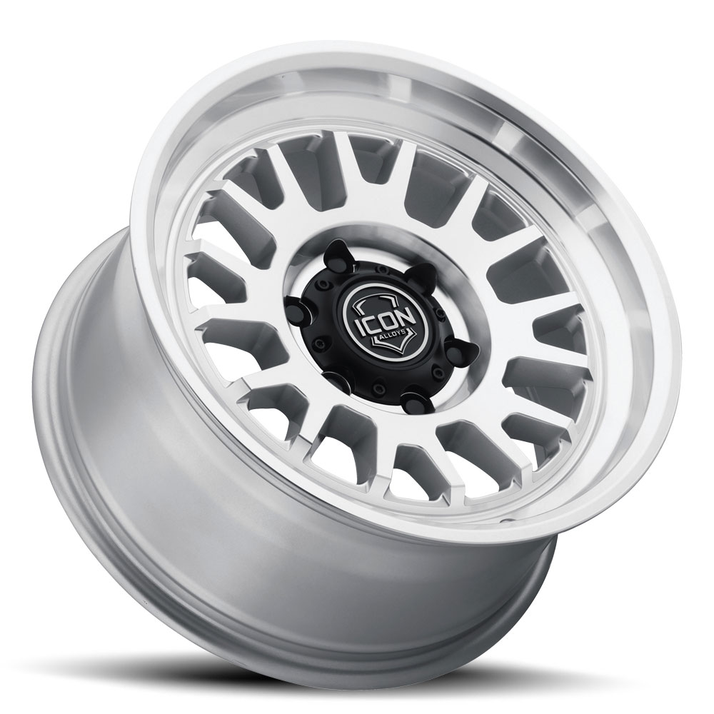 ICON Alloys Anza, Silver Machined, 17 x 8.5 / 6 x 5.5, 25mm Offset, 5.75" BS