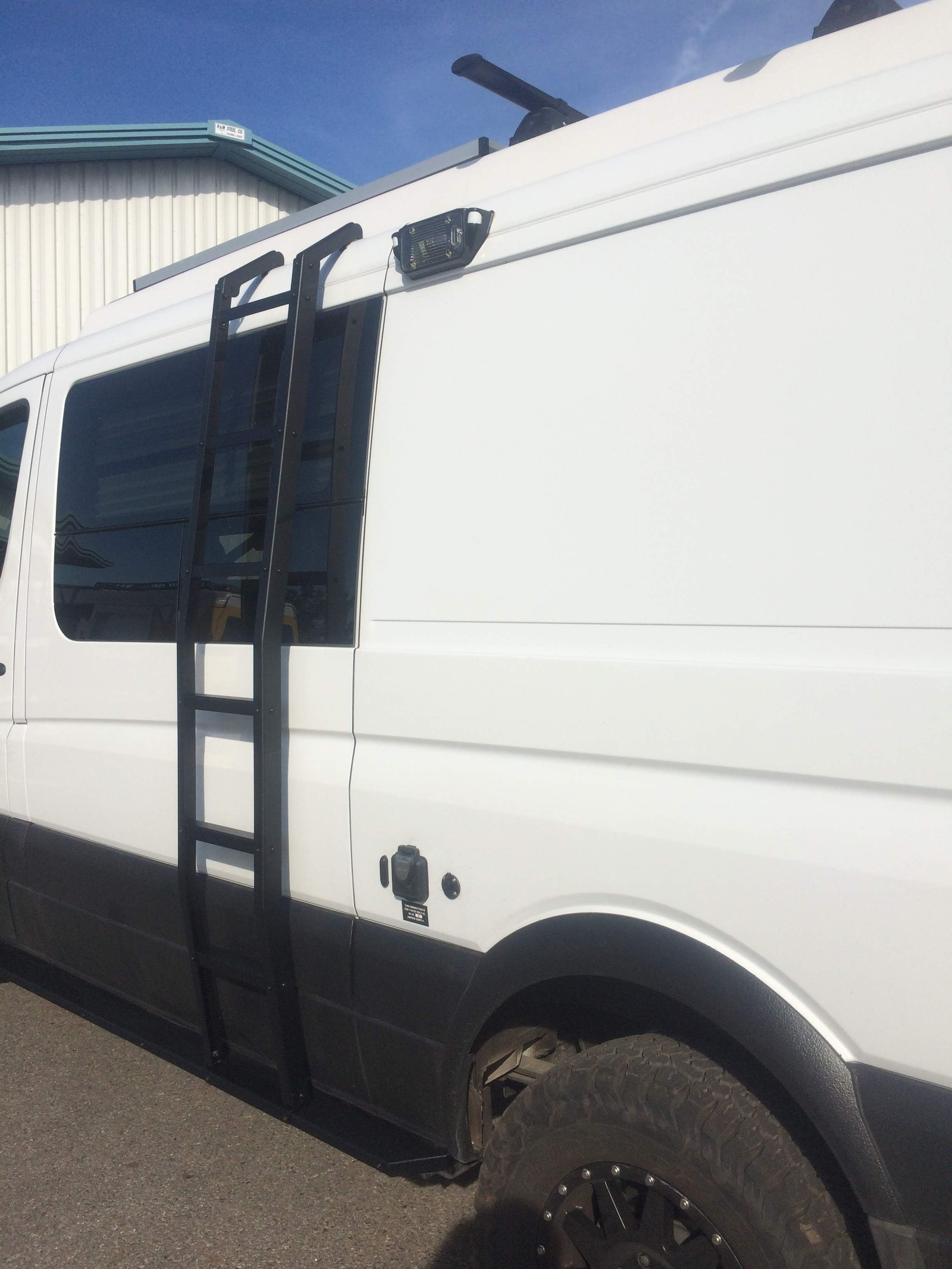 Van Compass Side Ladder, Bolts to Rocker Guards, Sprinter (2007-Up, Low Roof Only)