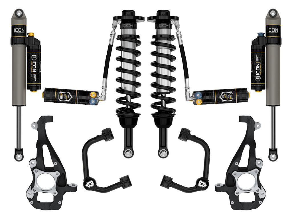 ICON 2021-2024 Ford F-150 4WD, 3.5-4.5" Lift, Stage 4 Suspension System, Tubular, CDXS