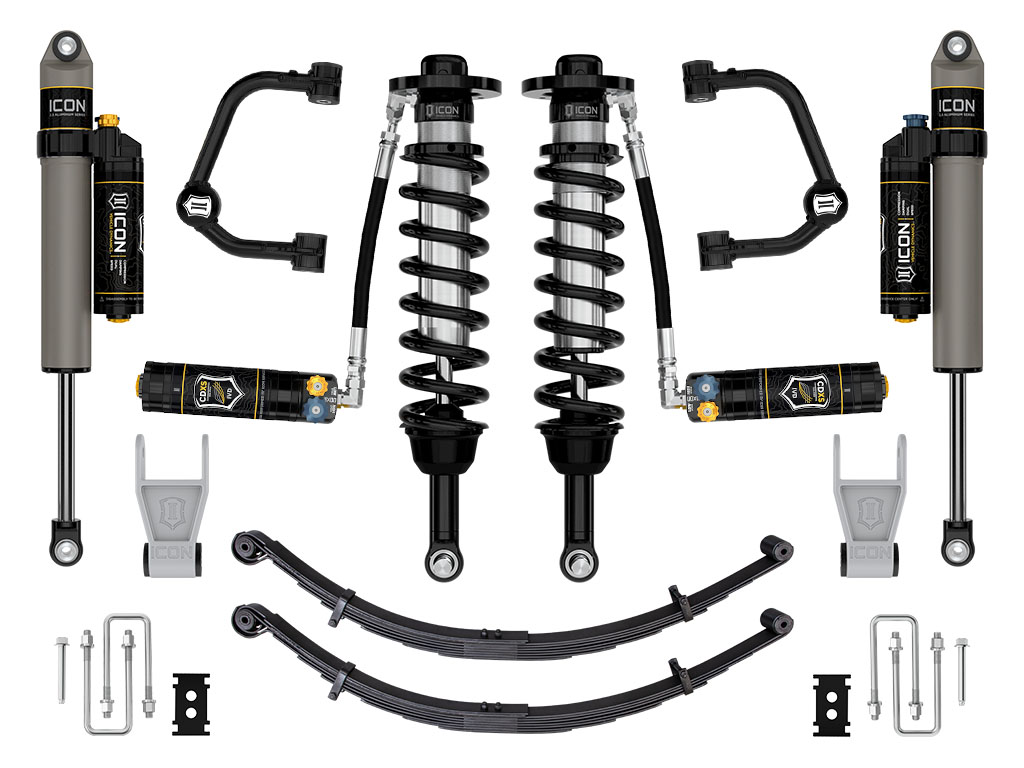 ICON 2021-2024 Ford F-150 Tremor, 2.5-3" Lift, Stage 4 Suspension System, Tubular, CDXS, w/ Leaf Packs