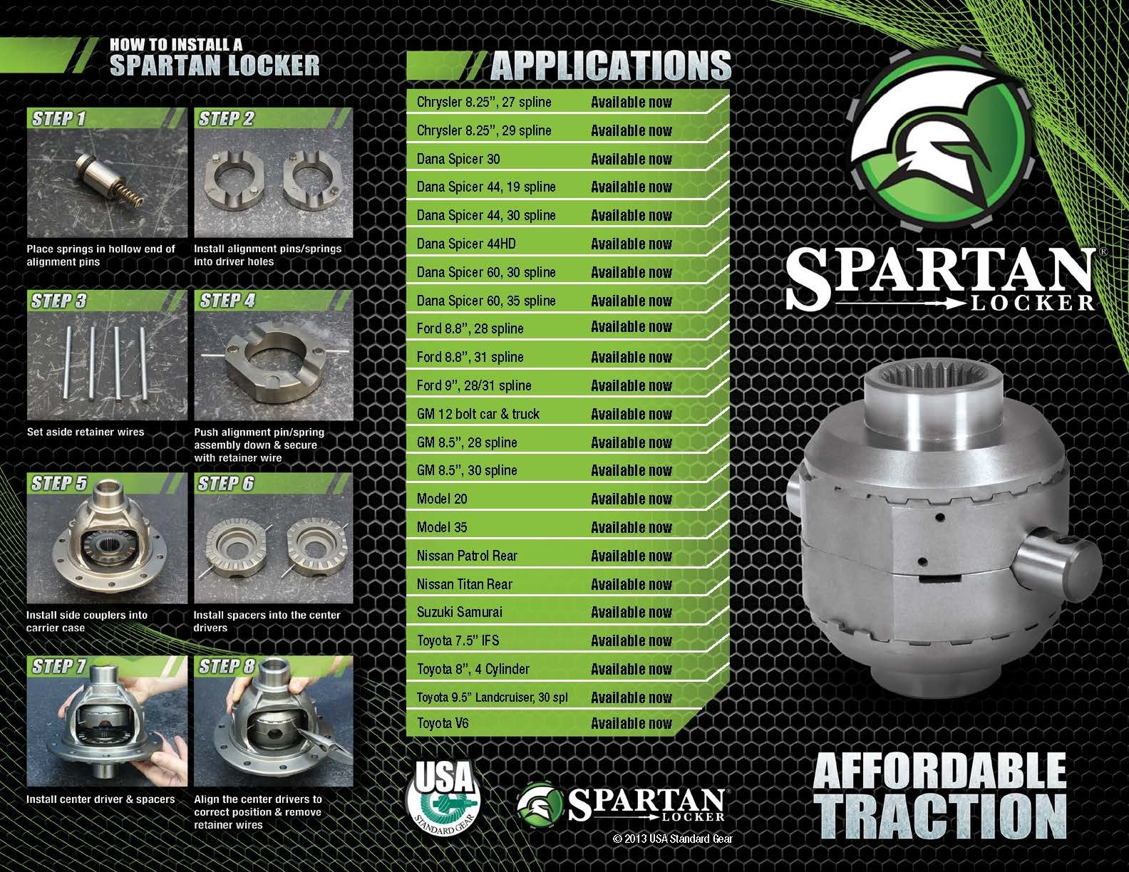 Spartan Locker for Dana 44HD, 30 spline axles, with heavy-duty cross pin shaft